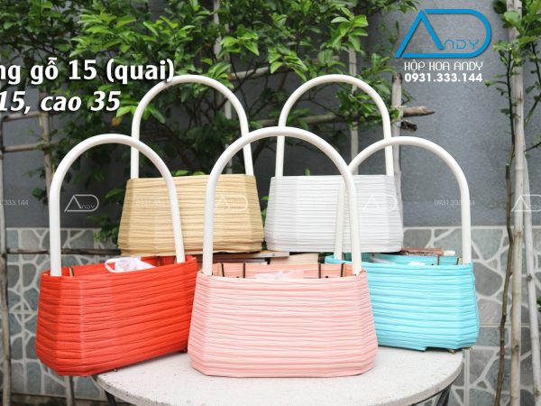 Giỏ thang gỗ, quấn nhựa 15