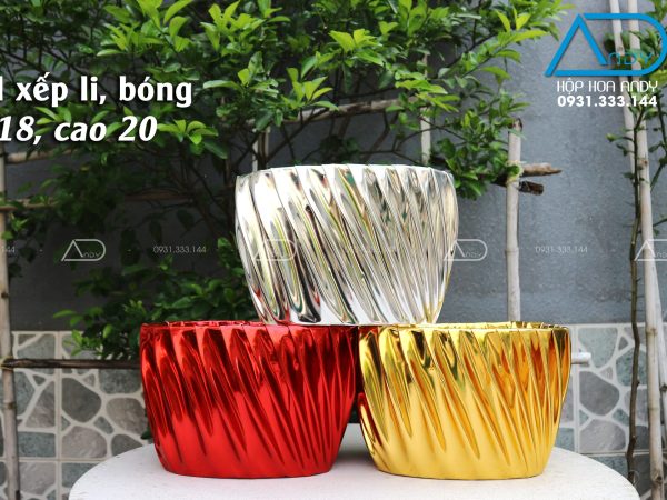 Hộp oval simili bóng, xếp ly