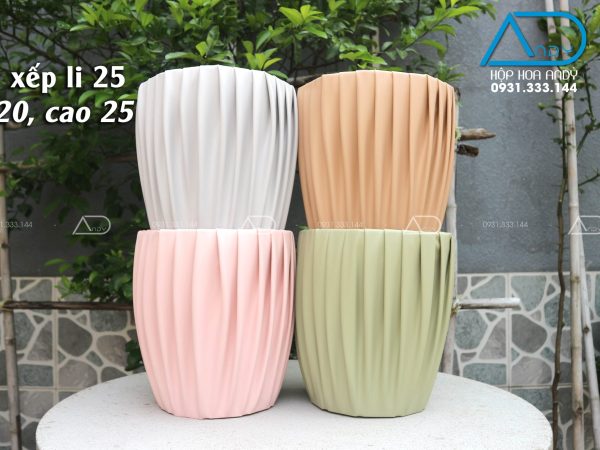 Hộp tròn simili, xếp ly 25